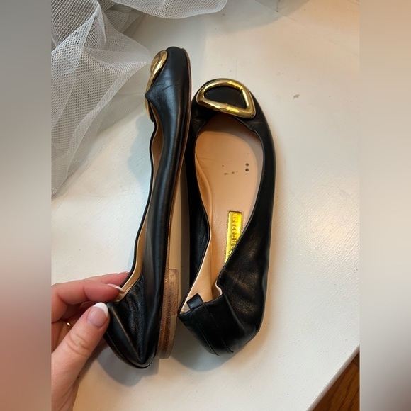 Rupert Sanderson Vedette Leather Buckle Ballet Flats 37 - Picture 3 of 8